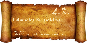 Lehoczky Krisztina névjegykártya