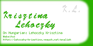 krisztina lehoczky business card